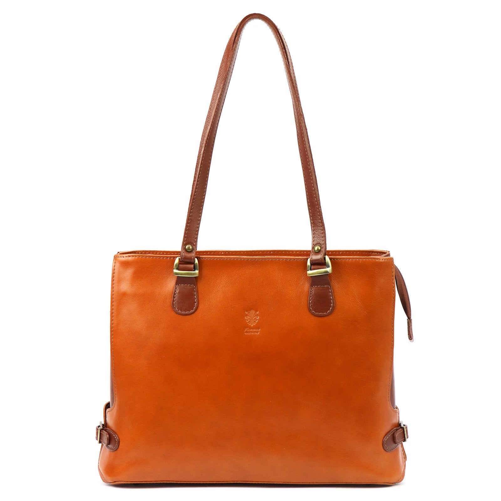 Odinė rankinė Florence 14, camel ir ruda camel + brąz