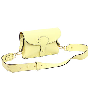 Luka 24-076 DOLLARO pastel yellow odinė rankinė żółty pastelowy