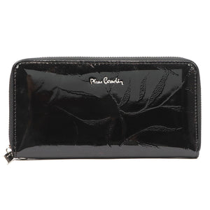 Pierre Cardin 02 LEAF 119 juoda natūralios odos piniginė czarny