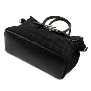 Luka 26-146 CROCO juoda natūralios odos rankinė czarny