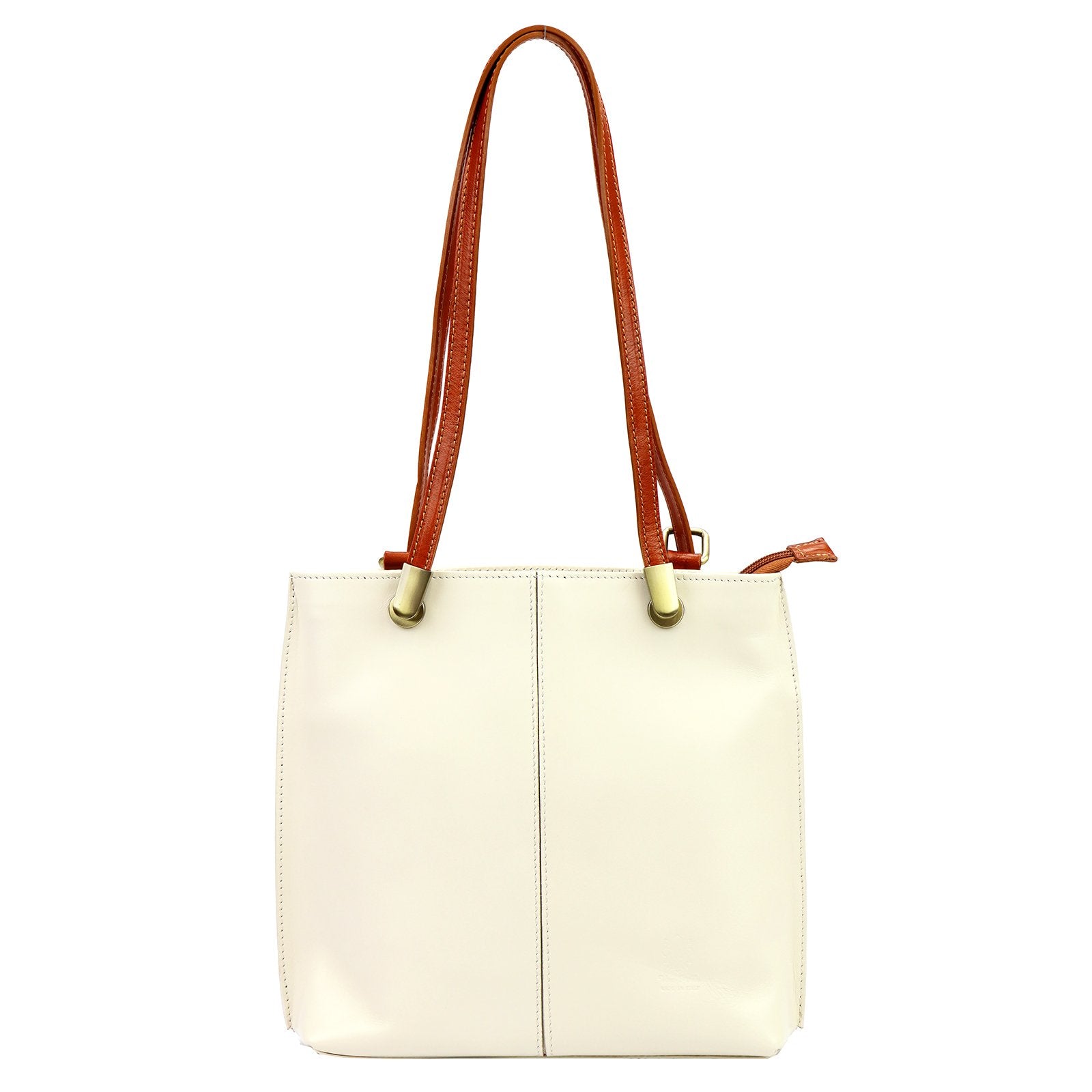 Florence 35 kreminė ir kupranugario ruda odinė rankinė cream + camel
