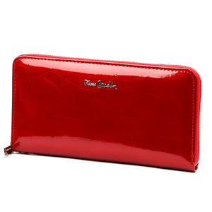 Pierre Cardin 02 LEAF 119 raudona odinė piniginė czerwony