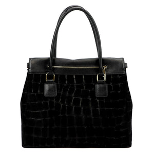 Camilla PREMIUM 10.015 CROCO juoda odinė rankinė czarny