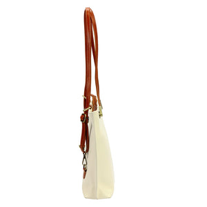Florence 35 kreminė ir kupranugario ruda odinė rankinė cream + camel