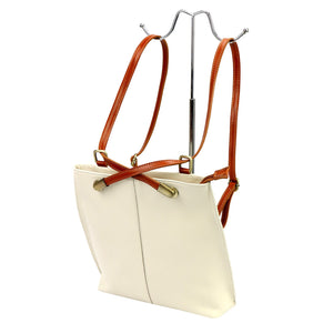 Florence 35 kreminė ir kupranugario ruda odinė rankinė cream + camel
