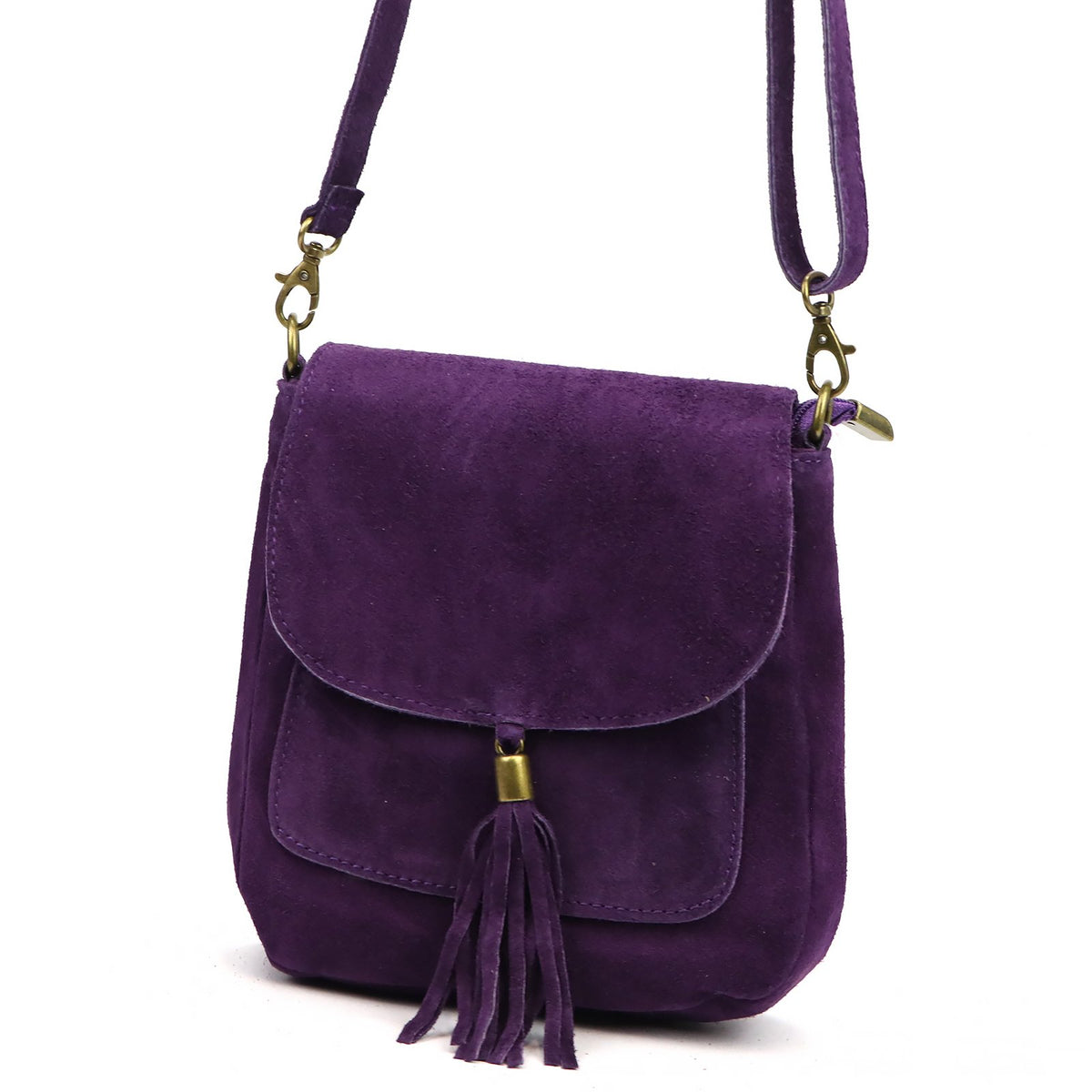 Luka 26-169 violetinė odinė rankinė fioletowy