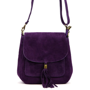 Luka 26-169 violetinė odinė rankinė fioletowy