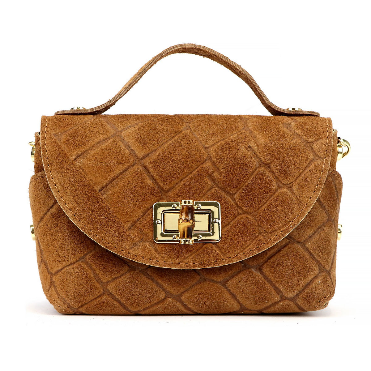 Luka 26-106 CROCO camel-1 natūralios odos rankinė camel-1