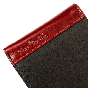 Pierre Cardin TILAK30 8806 juoda ir raudona odinė piniginė czarny + czerwony