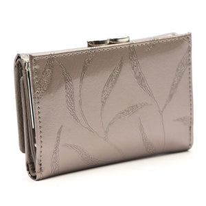 Pierre Cardin 02 LEAF 117 pelenų pilka natūralios odos piniginė popiel