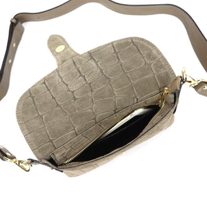 Luka 26-100-2 D CROCO taupe natūralios odos rankinė taupe