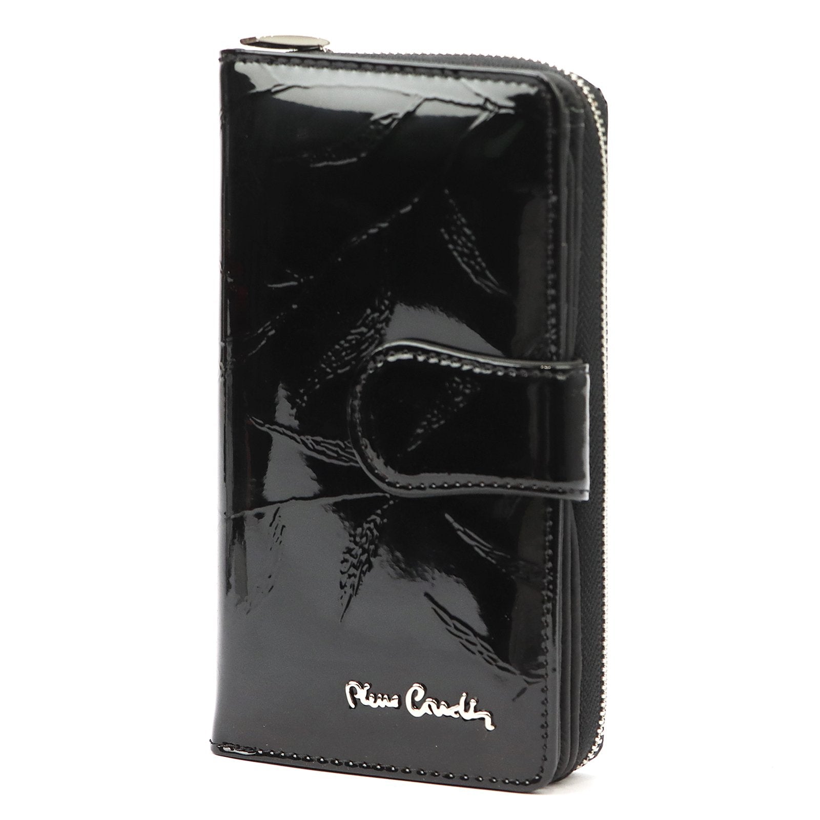 Pierre Cardin 02 LEAF 116 juoda natūralios odos piniginė czarny