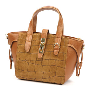 Luka 24-092 CROCO camel-2 natūralios odos rankinė camel-2