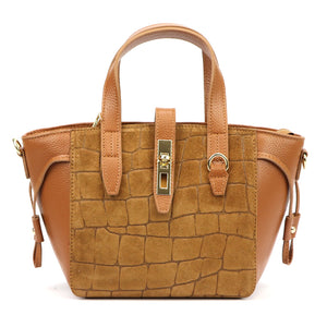 Luka 24-092 CROCO camel-2 natūralios odos rankinė camel-2