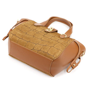 Luka 24-092 CROCO camel-2 natūralios odos rankinė camel-2
