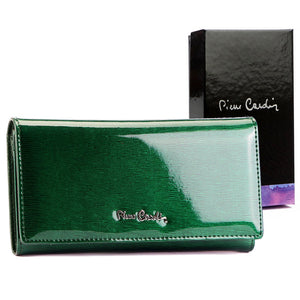 Pierre Cardin 05 LINE 114 žalia odinė piniginė zielony
