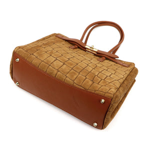 Camilla PREMIUM 10.004 CROCO camel-2 odinė rankinė camel-2
