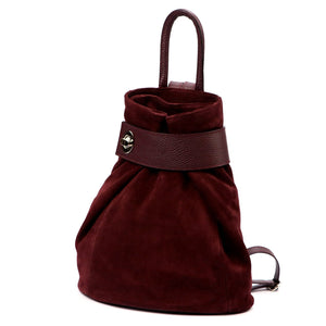 Luka 26-062 bordo spalvos odinė kuprinė bordo