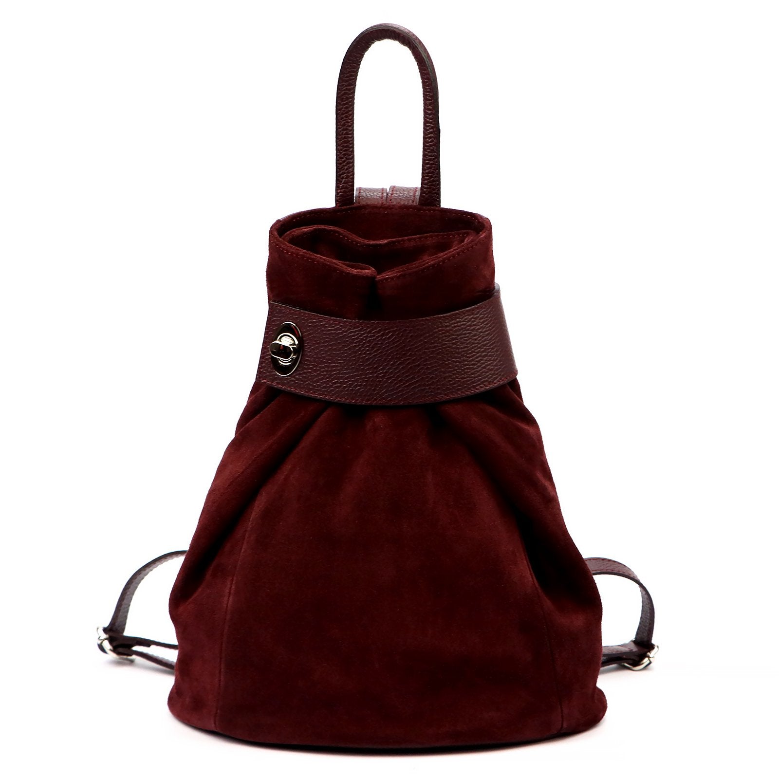 Luka 26-062 bordo spalvos odinė kuprinė bordo