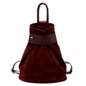 Luka 26-062 bordo spalvos odinė kuprinė bordo