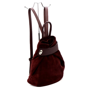 Luka 26-062 bordo spalvos odinė kuprinė bordo