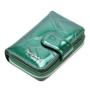 Pierre Cardin 02 LEAF 115 žalia odinė piniginė zielony