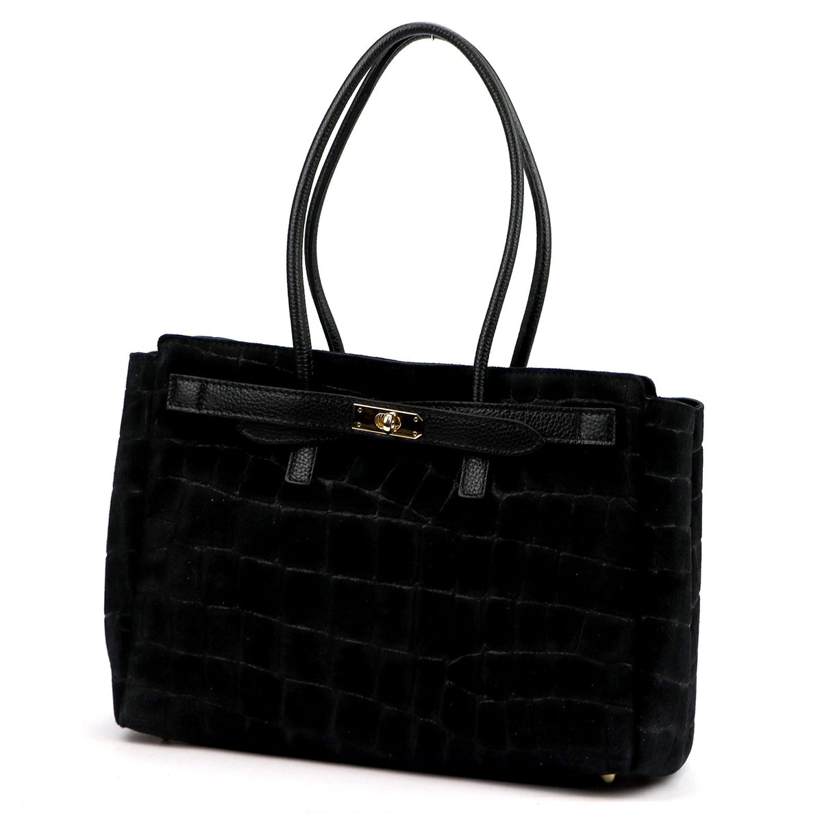 Camilla PREMIUM 10.004 CROCO juoda odinė rankinė czarny