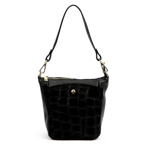 Luka 26-018-2 CROCO juoda odinė rankinė czarny