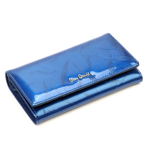 Pierre Cardin 02 LEAF 114 mėlyna odinė piniginė niebieski