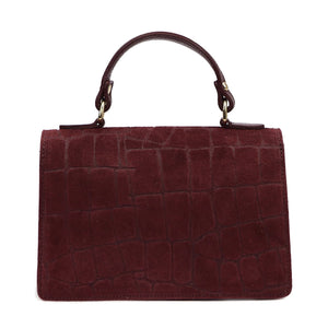 Luka 26-179 CROCO bordo odinė rankinė bordo