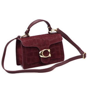 Luka 26-179 CROCO bordo odinė rankinė bordo