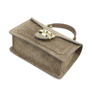 Luka 26-179 CROCO taupe natūralios odos rankinė taupe