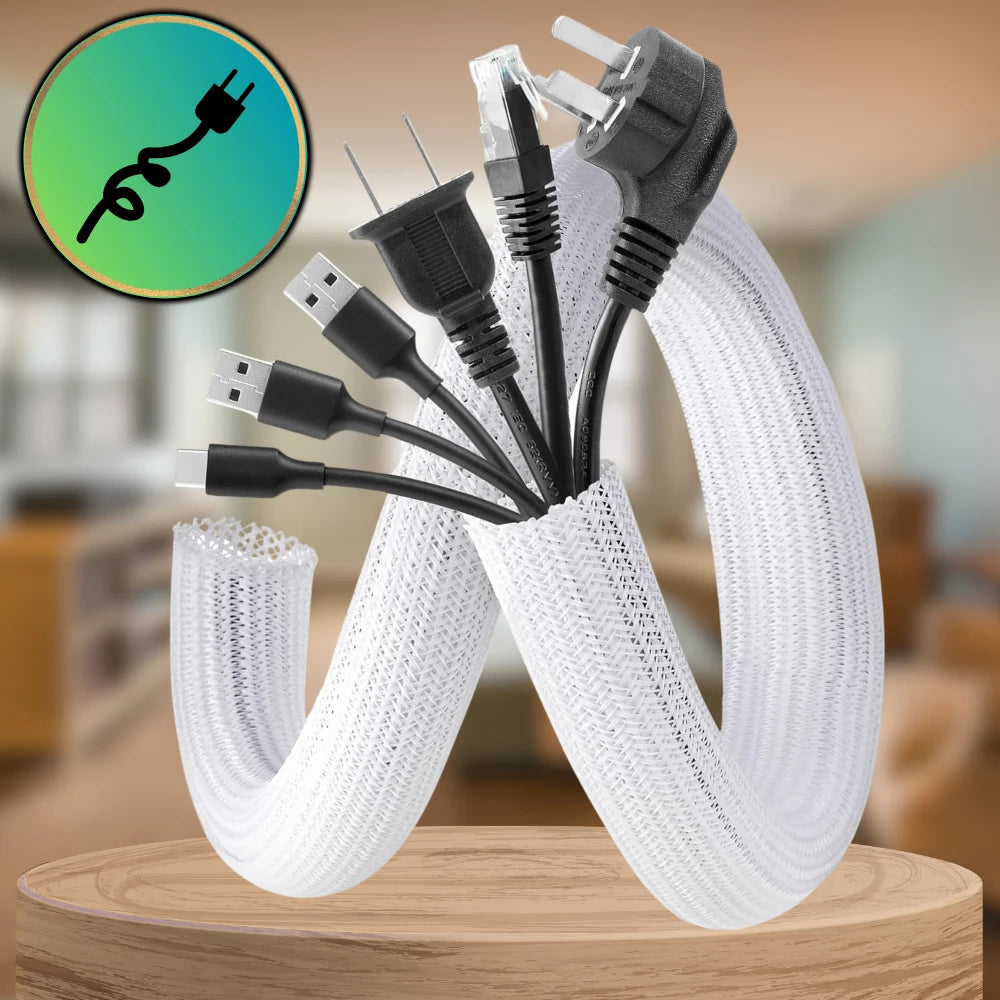 Kabeļu organizators, balts, 1 m