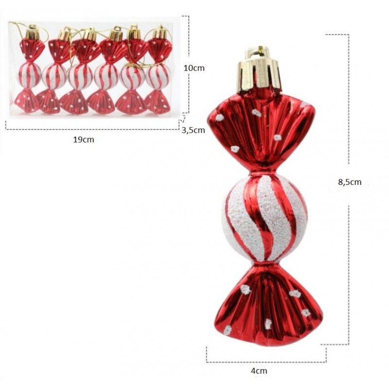 Ziemassvētku eglīšu rotaļlietas 6 gab. V13