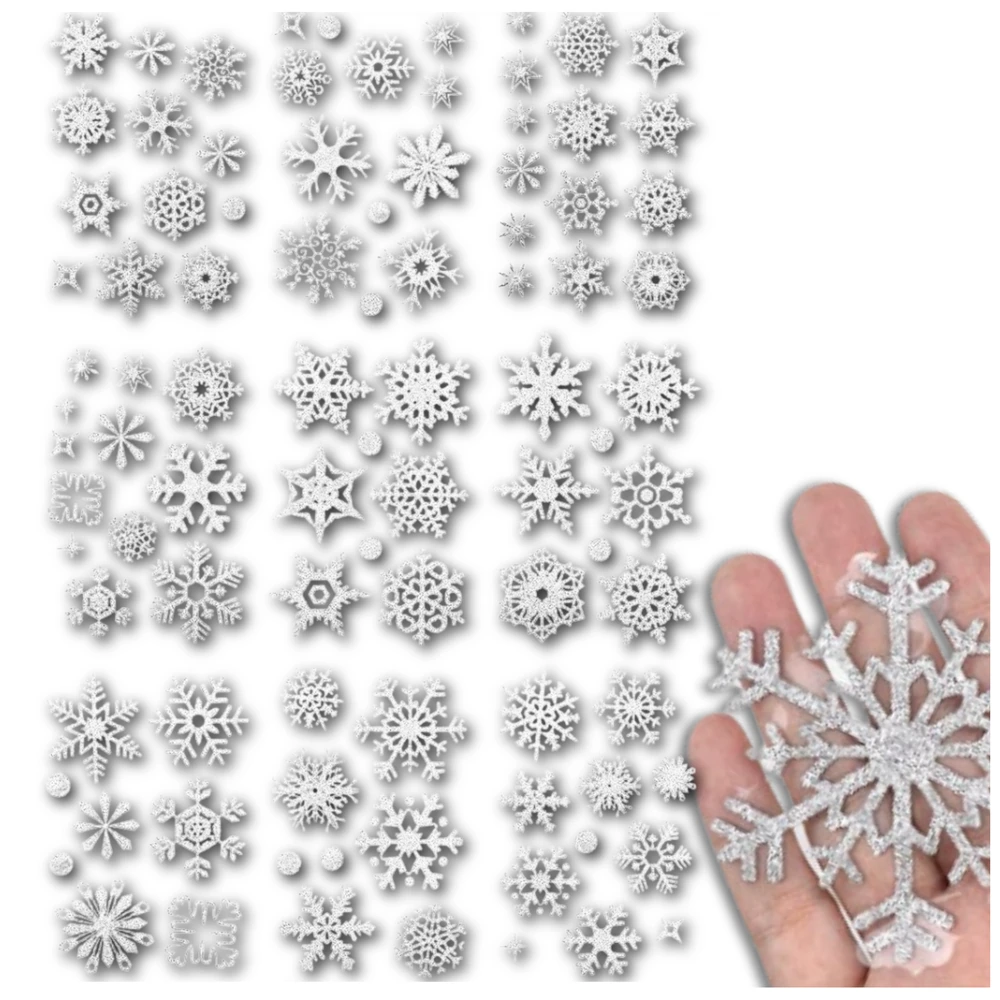 Ziemassvētku sniegpārslu uzlīmju komplekts S12