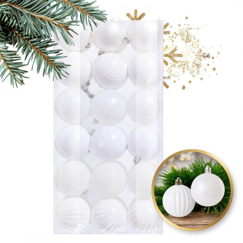 Ziemassvētku rotaļlietu komplekts 36 gab. M4, balts