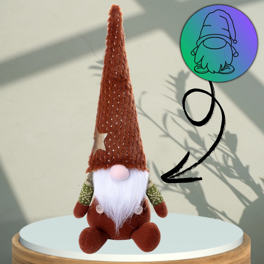 Ziemassvētku rūķītis 40 cm V12, brūns