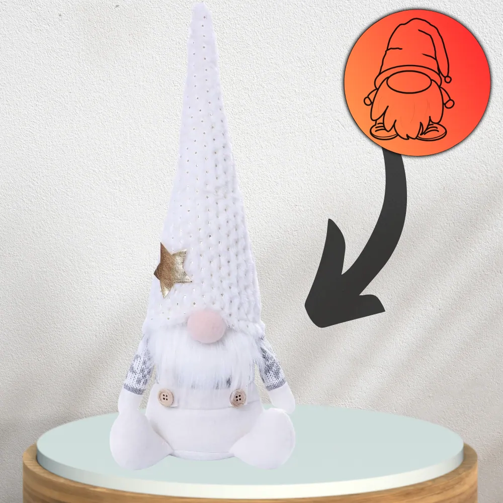 Ziemassvētku rūķītis 40 cm V14, balts