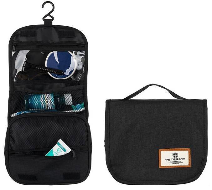 Ceļojumu kosmētikas soma Peterson, melna