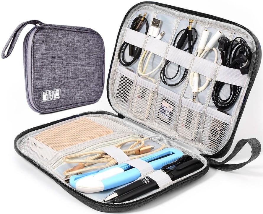 Ceļojumu maciņš USB kabeļiem un lādētājiem