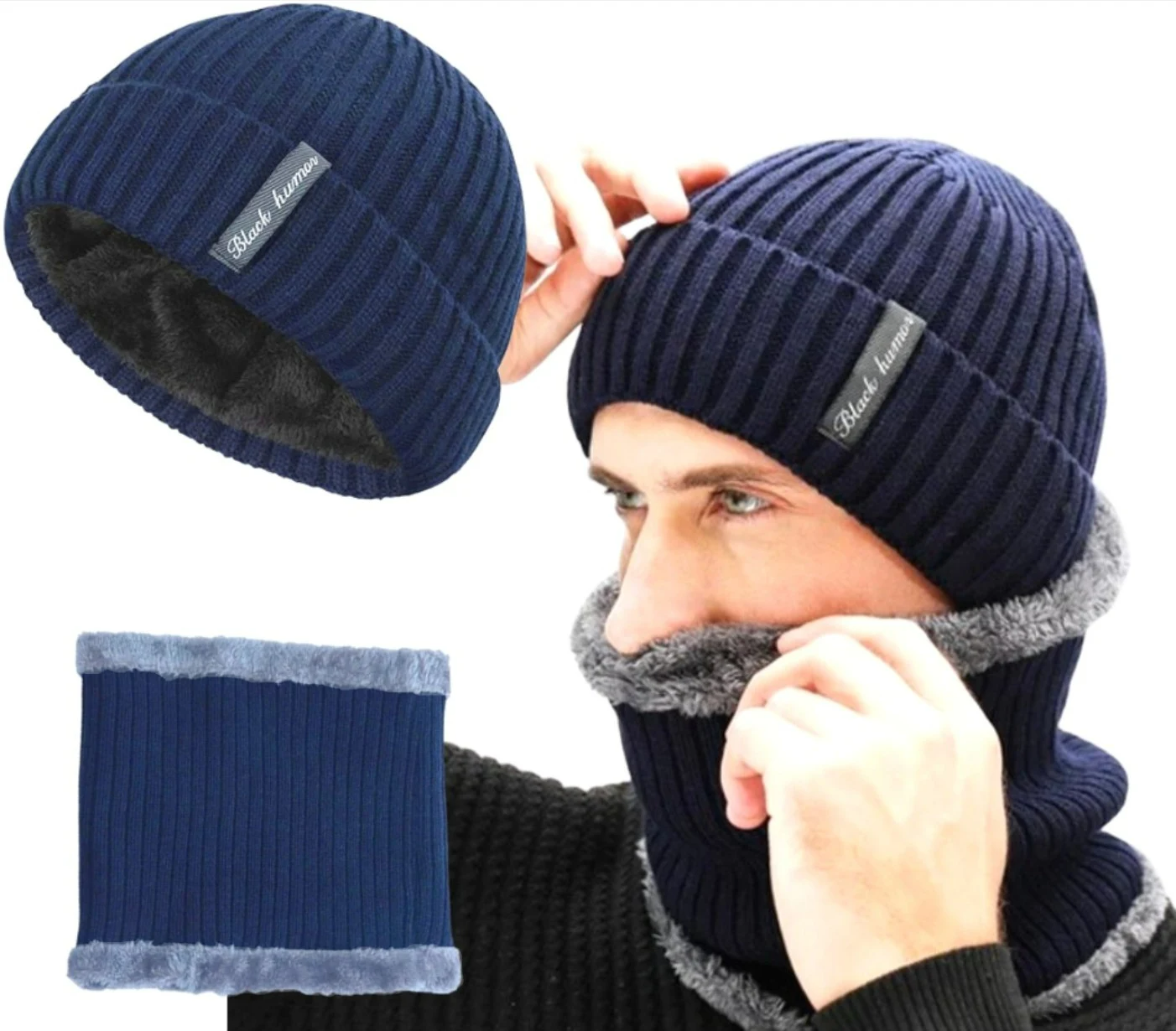 Cepure un šalle komplekts S12, zils