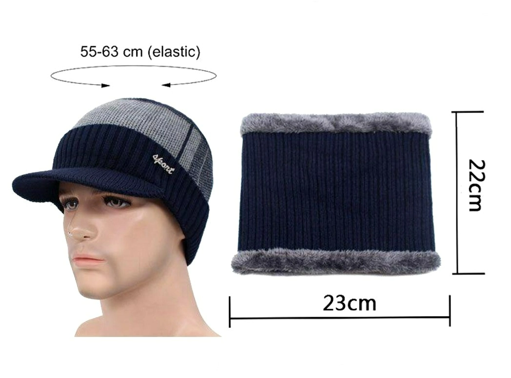 Vīriešu cepures un šalles komplekts S122-3