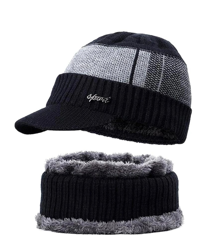 Vīriešu cepures un šalles komplekts S122