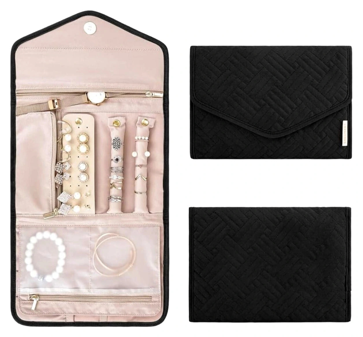 Kosmētikas rotaslietu kastīte FD128 melna