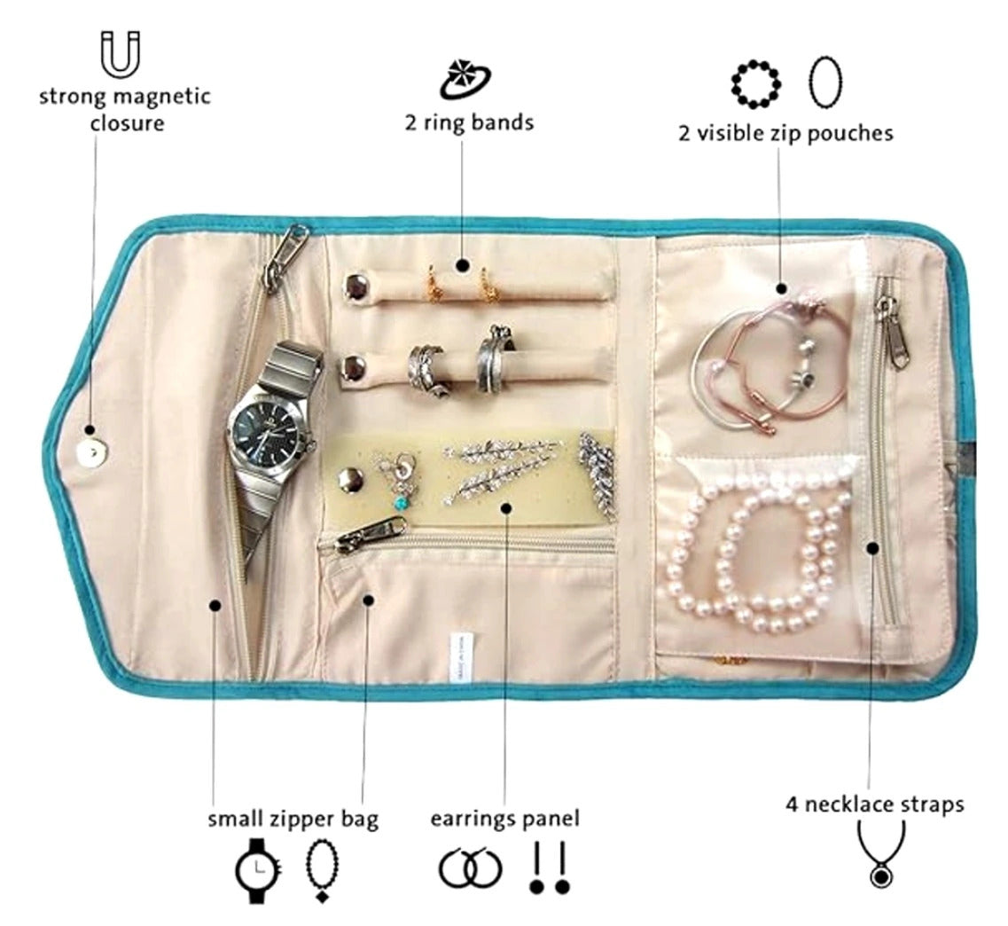 Kosmētikas rotaslietu kastīte FD128 zila