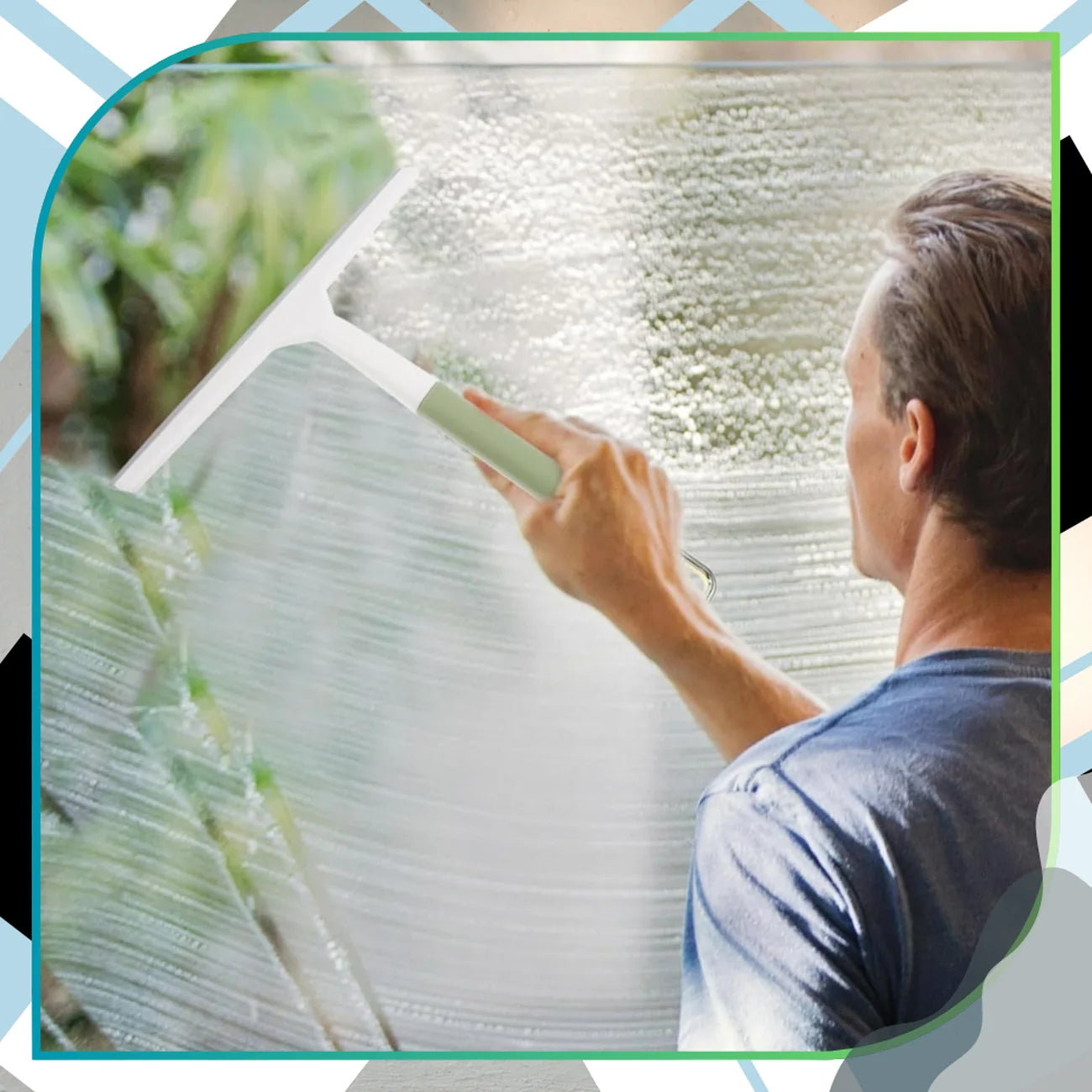 Logu tīrītājs, silikons ar rokturi