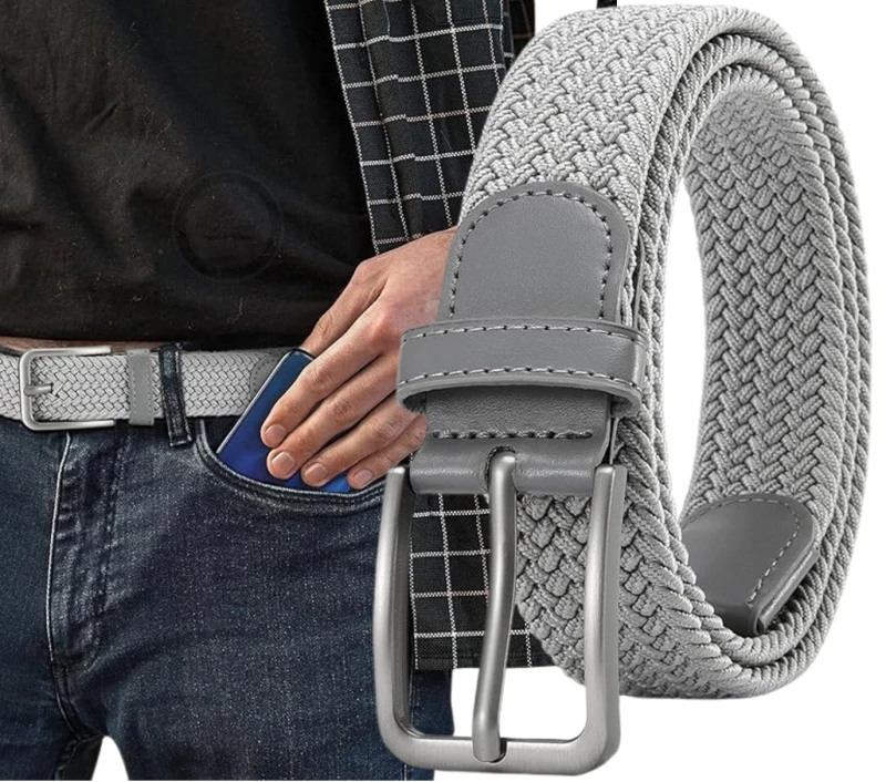 Elastīga, pelēka bikšu josta D128