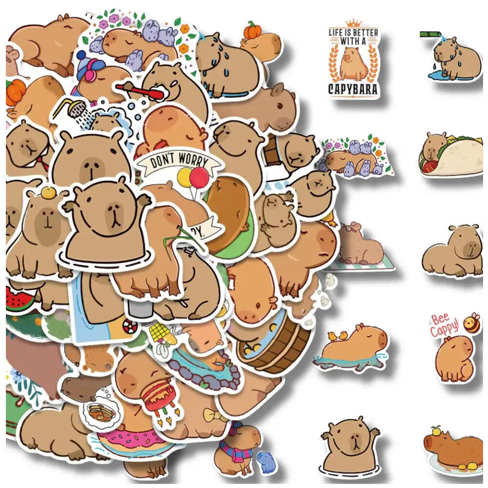 Uzlīmes bērniem, 100 gab., kapibaras motivācijas, klēpjdatoram.