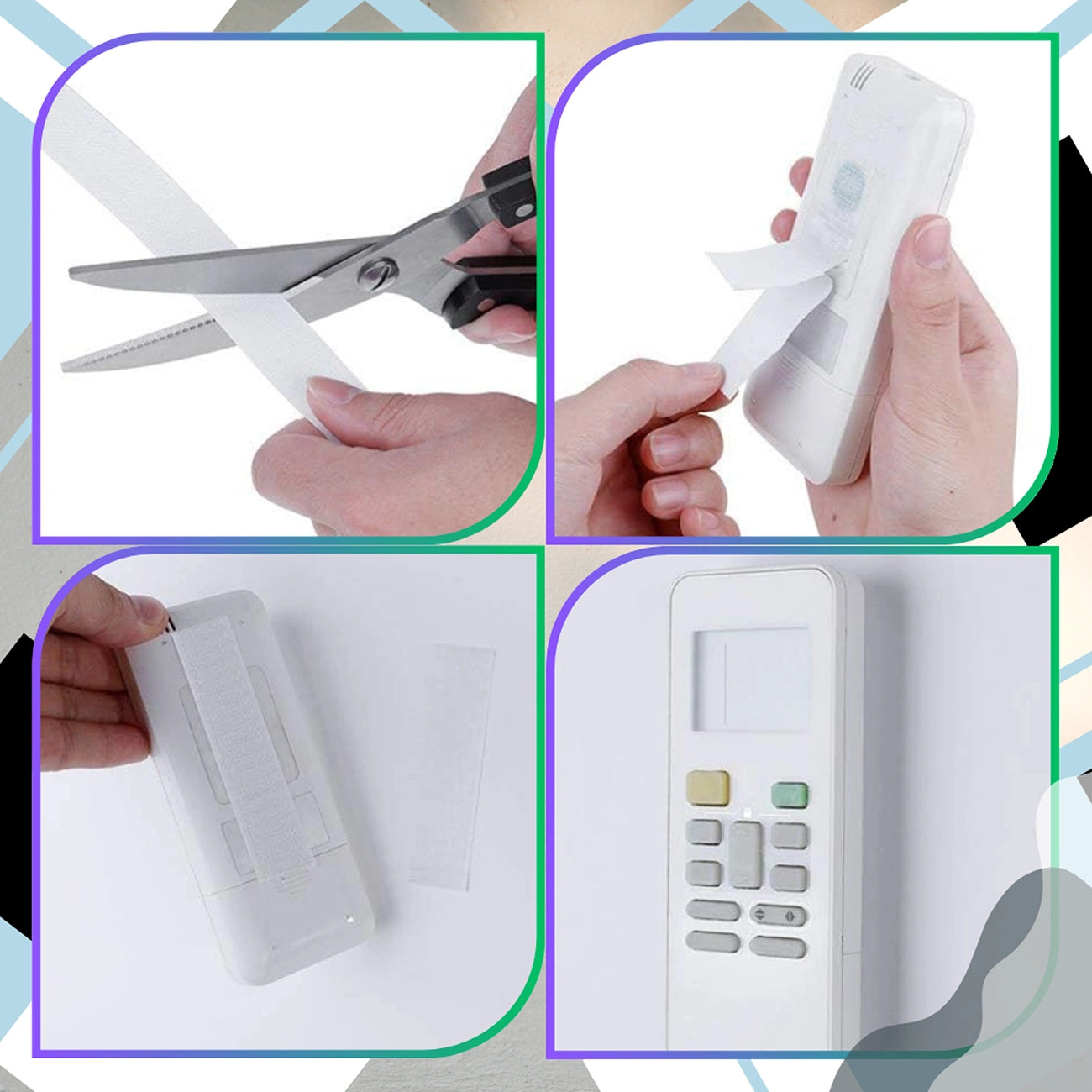 Līmlente, balta, 5 m, 2,5 cm, ar āķīšiem un cilpām