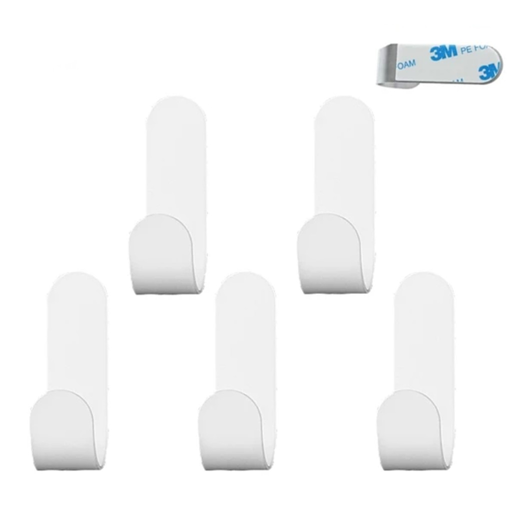 Līmējošie āķi, 5 gab. A110, balti